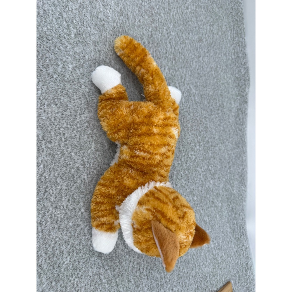 Aurora Orange Tabby Cat Plush 12 Inch Ginger White Stuffed Animal Green Eyes - Picture 2 of 8